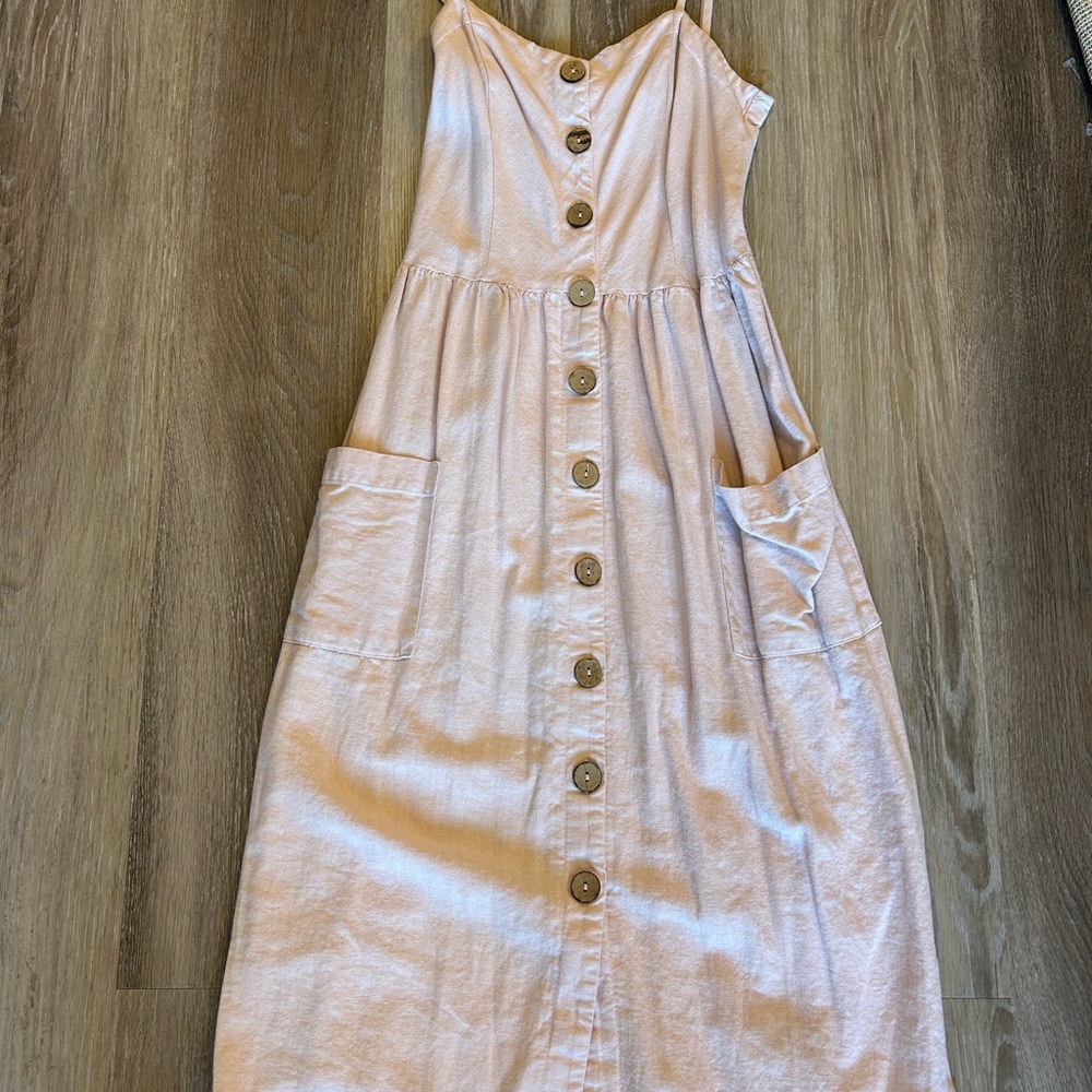 Elegant Pink Button-Down Dress